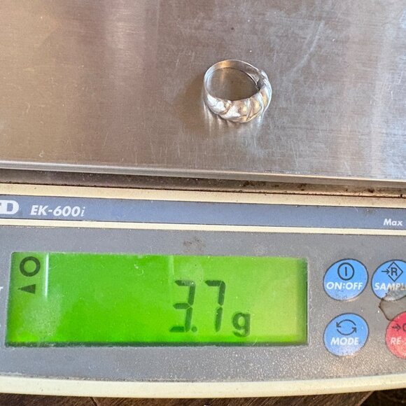 VTG Sterling Silver 925 Puffed Abstract Tapered Dome Band Ring Size 6.75 - Picture 7 of 8